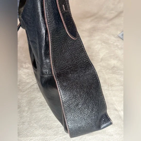 Hobo Marley Black Leather Shoulder Bag Adjustable Strap - Picture 9 of 16